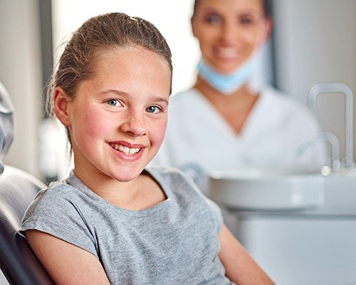 Smiling child in dental office