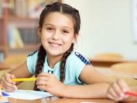 a child in class
