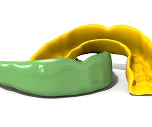 Diagram of a pair of mouthguards