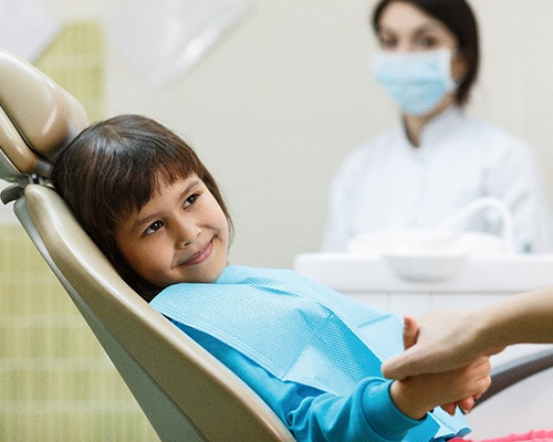 Girl undergoing checkup in Center