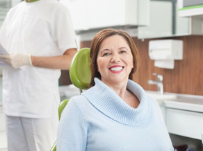 Patient inside the dental office