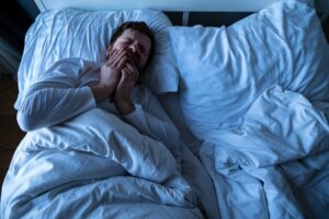 Man with a nighttime toothache 