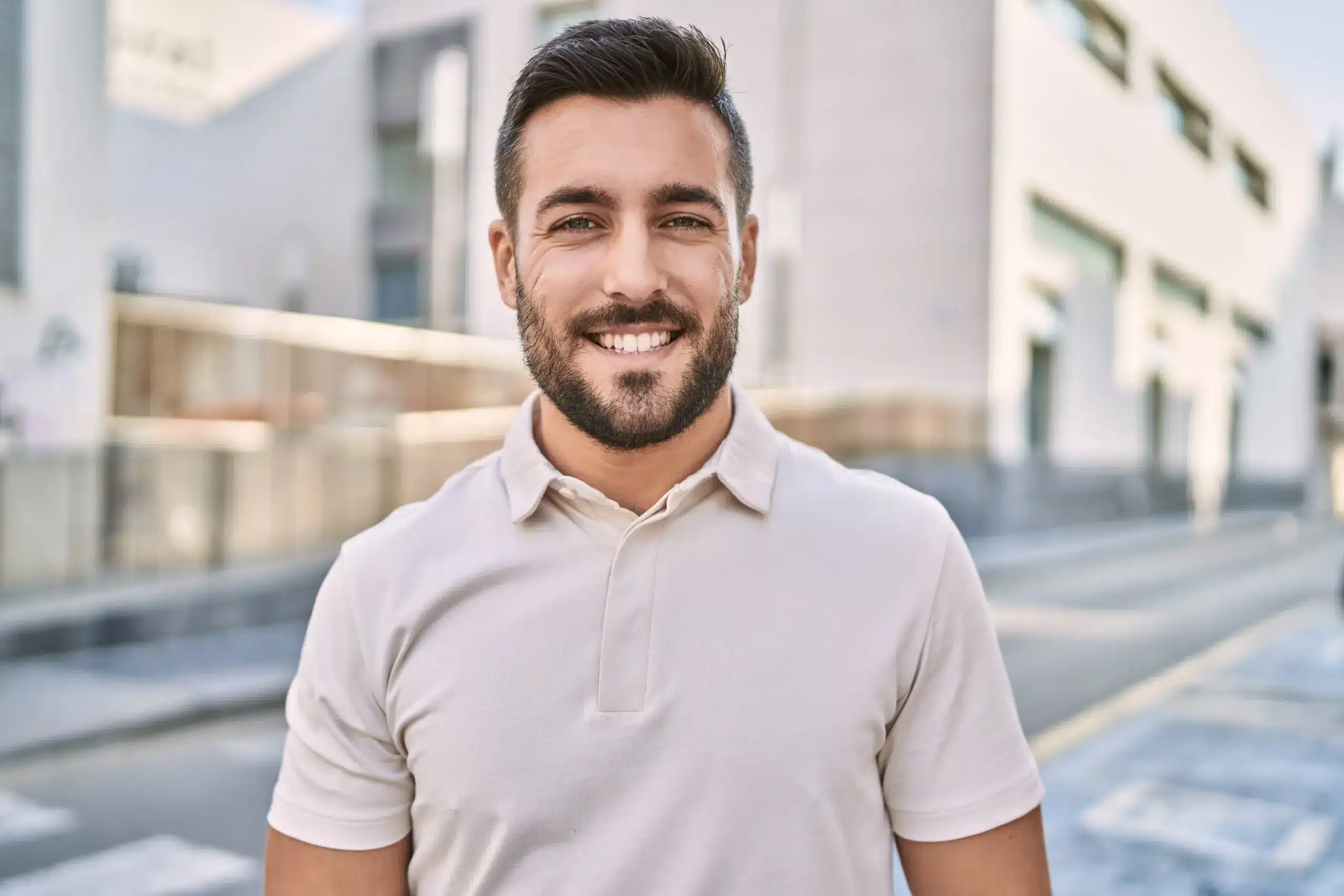 Smiling man with healthy teeth after dental care in Center TX